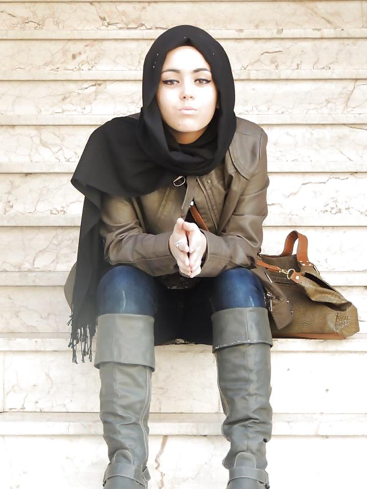 Turbanli hijab árabe, turco, asiático desnudo - no desnudo 06
 #19551779