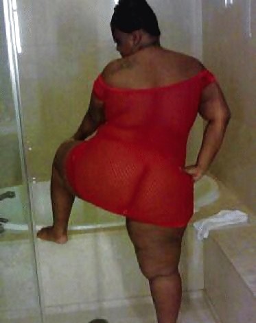 BBW Thick Ebony Mama wearing RED #6717339