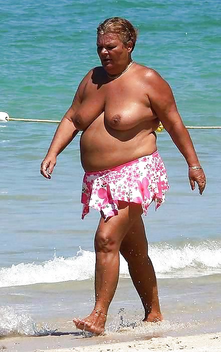 Naked grannies on beach #21603040