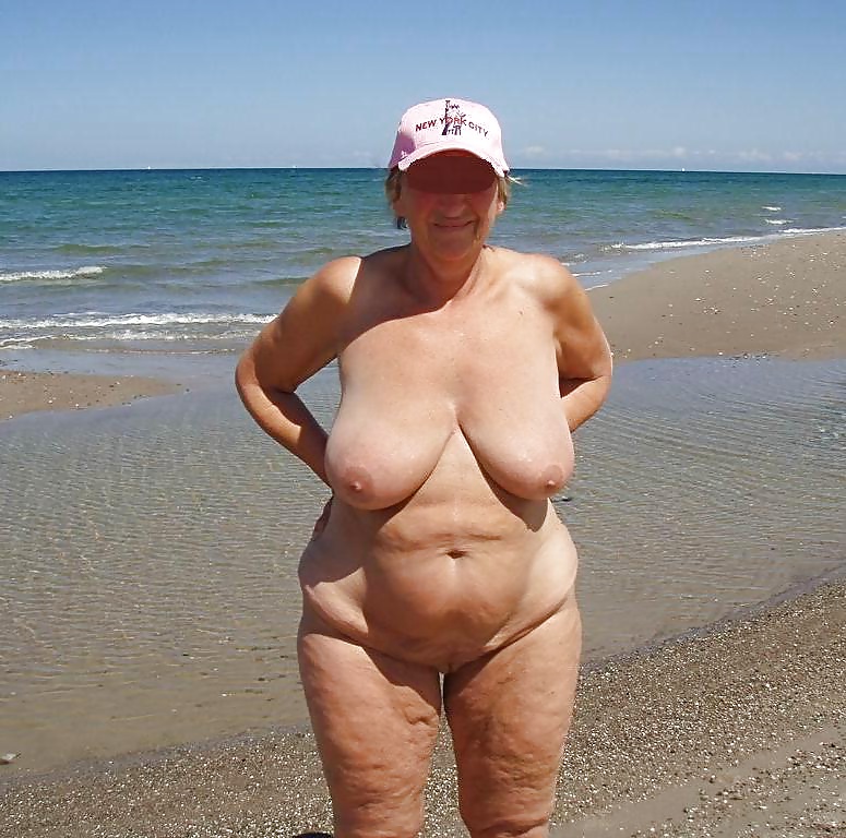 Naked grannies on beach #21603052