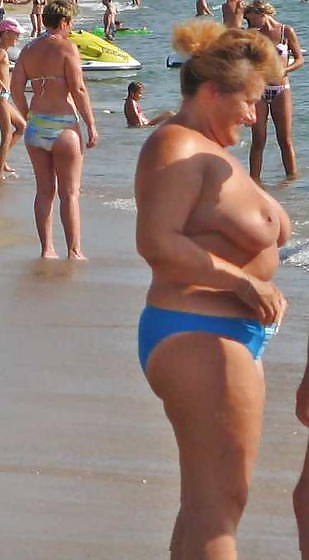 Naked grannies on beach #21603062