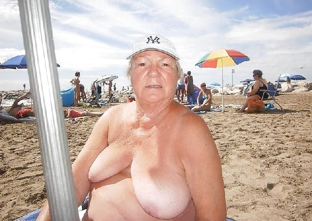 Naked grannies on beach #21603159