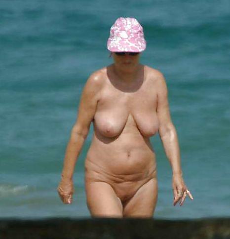 Naked grannies on beach #21603206