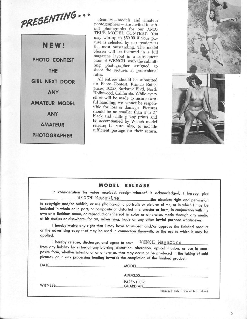 Vintage Magazines Samlet Wench No 01 - 1962 #1742332