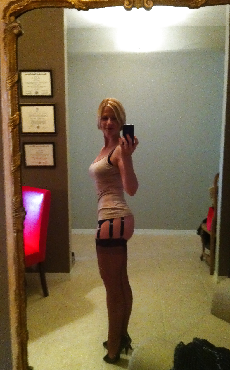 Blond MILF in stockings #6414938
