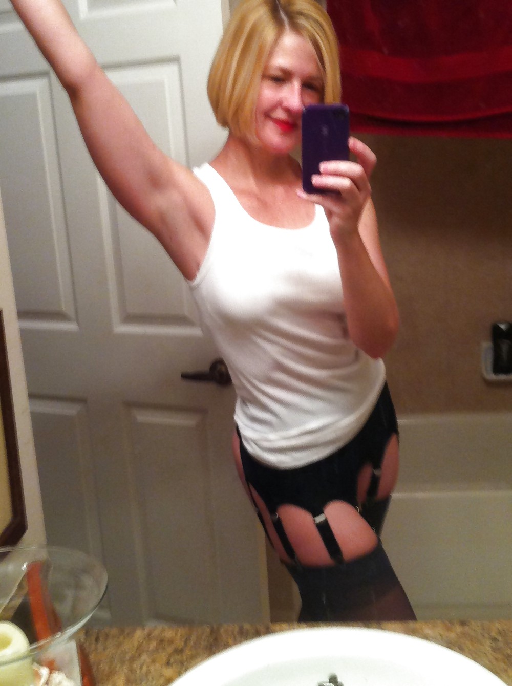 Blond MILF in stockings #6415064