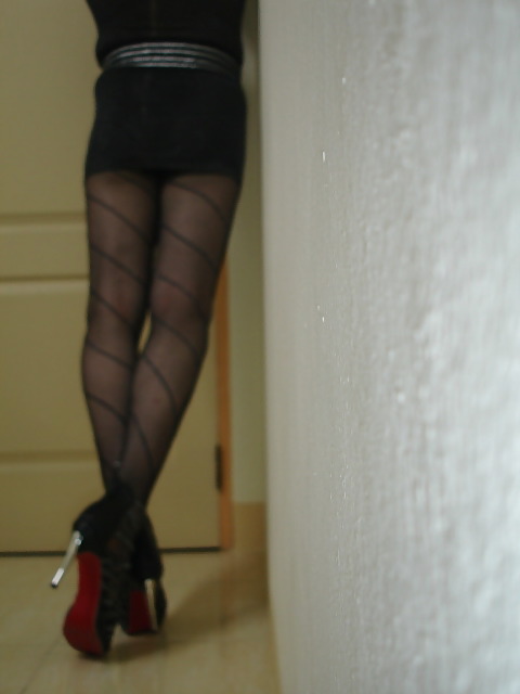My legs in pantyhose with high heels!