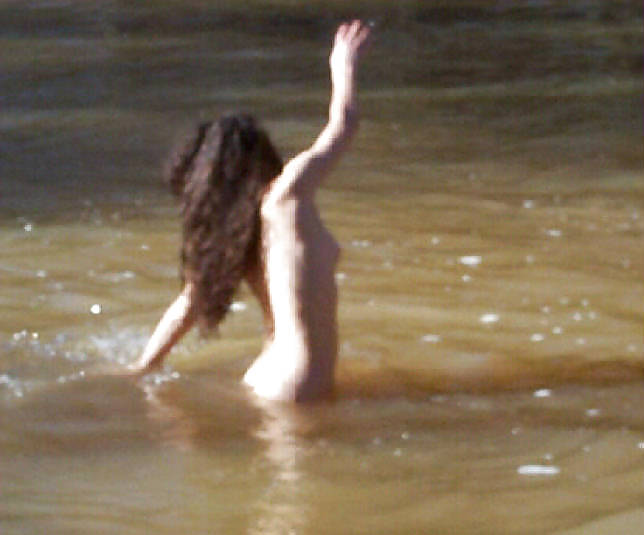 Brunette skinny-dipping in river #6164756