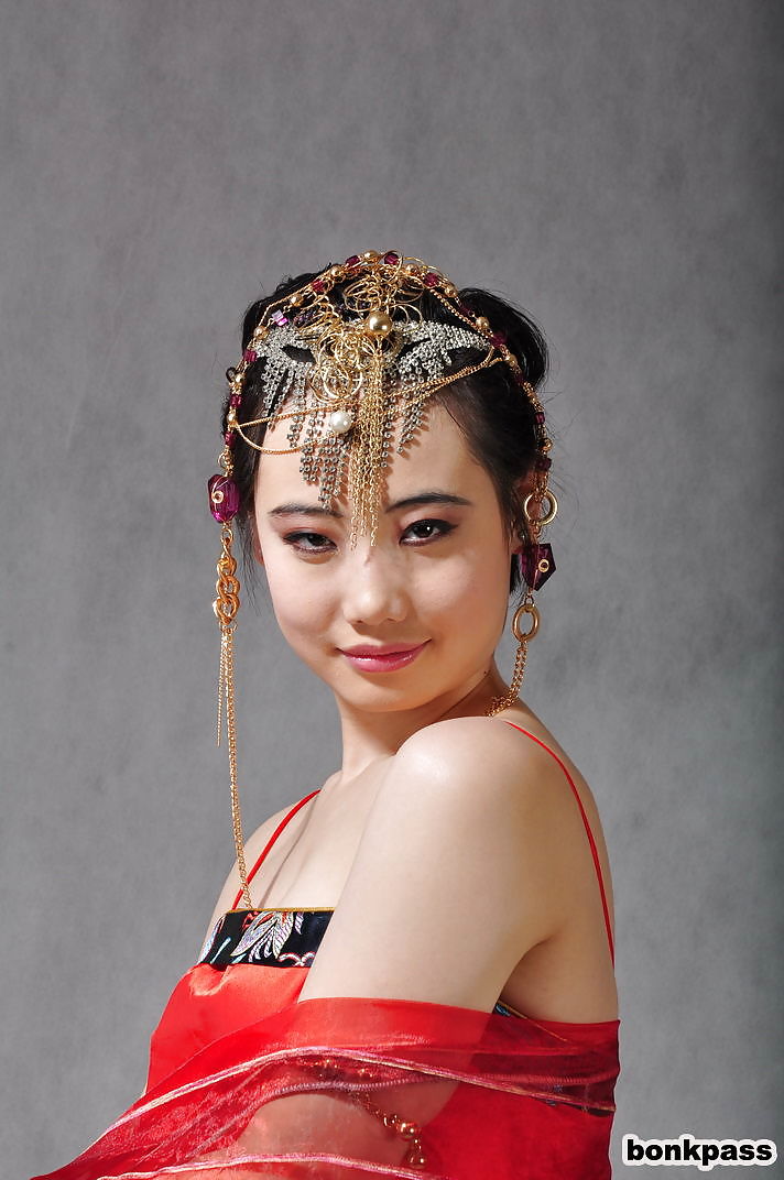 Chinese girl in traditional dress gets naked #16458094