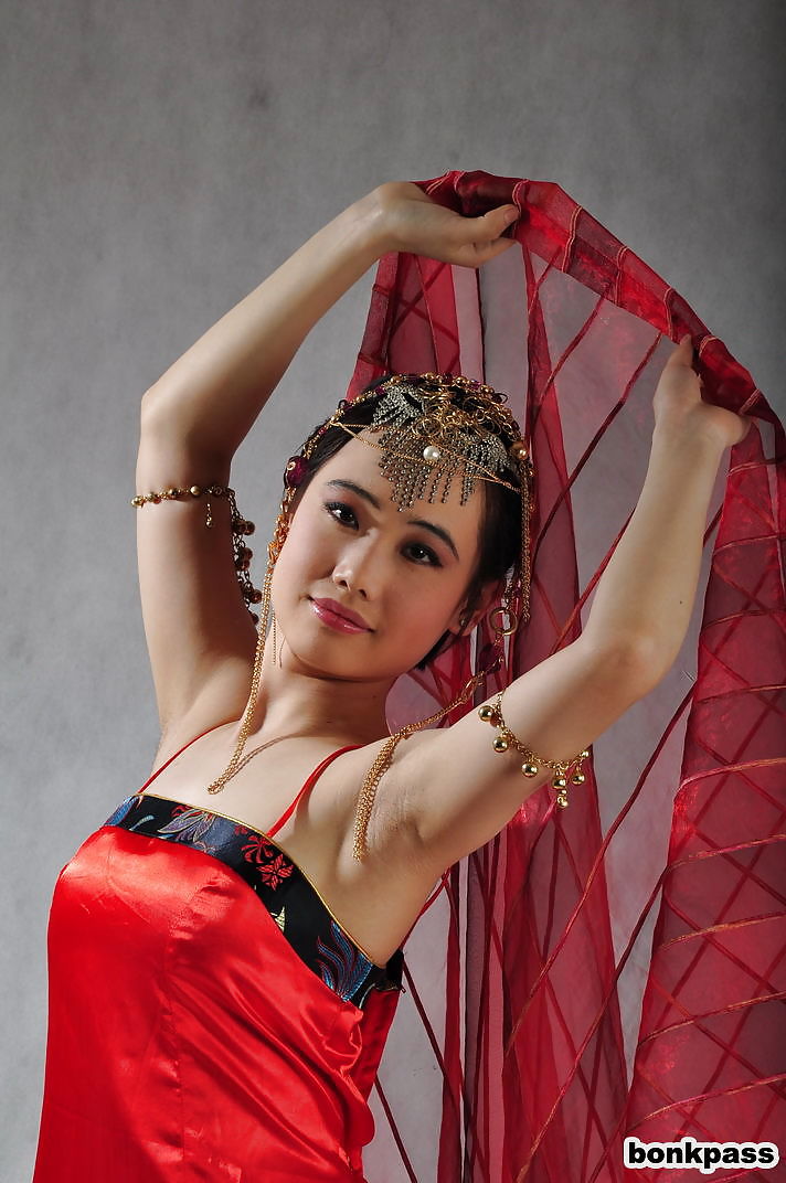 Chinese girl in traditional dress gets naked #16458099