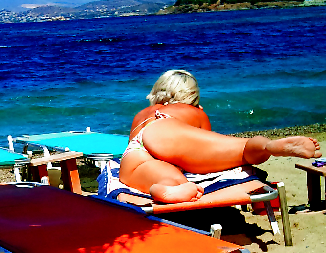 Greek slut mature on the beach #19777433