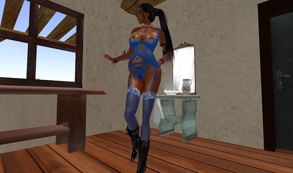 Wahleeah pregnant in the 8 month in blue Dessous #3519027