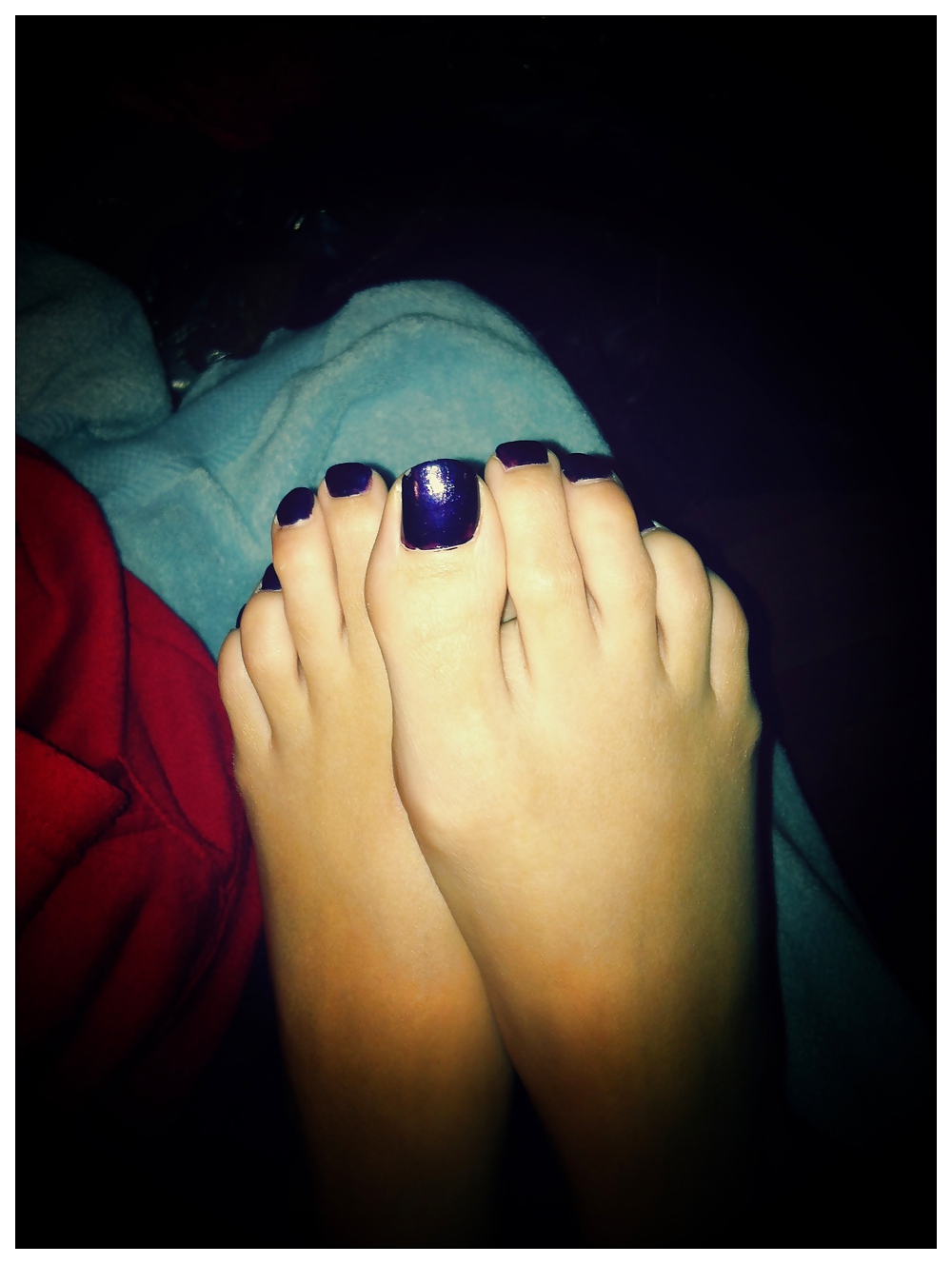 Jackie's dark purple toes and sexy foot
 #14692928