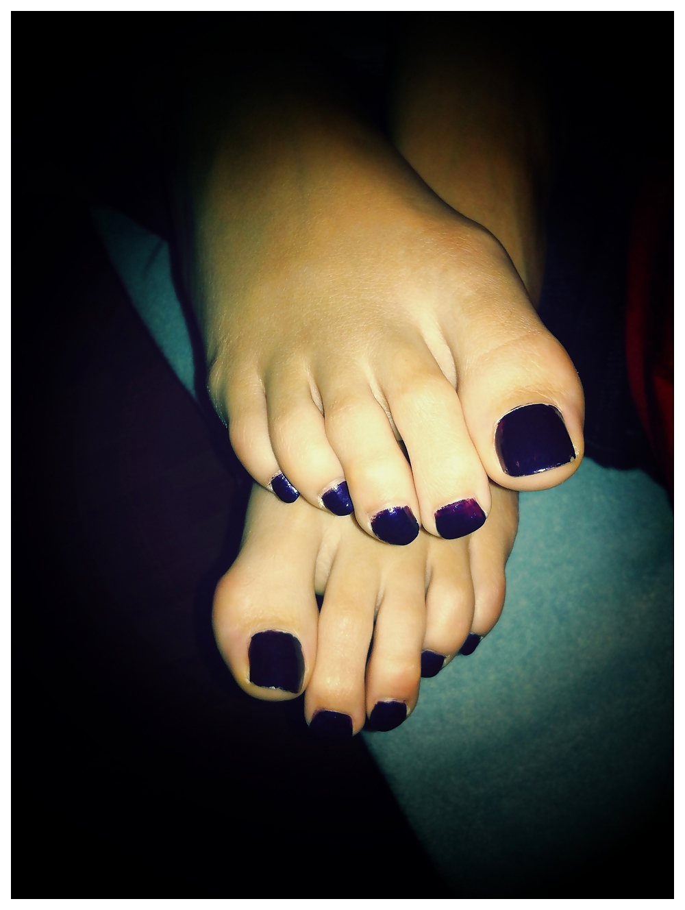 Jackie's dark purple toes and sexy foot
 #14692935