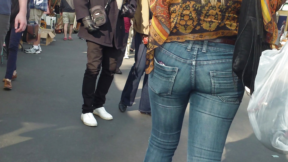 Sexy teen hippie butt & ass in blue jeans #6682147