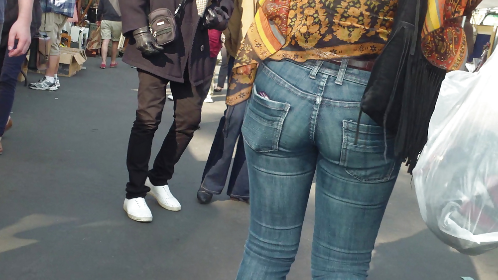Sexy teen hippie butt & ass in blue jeans #6682169