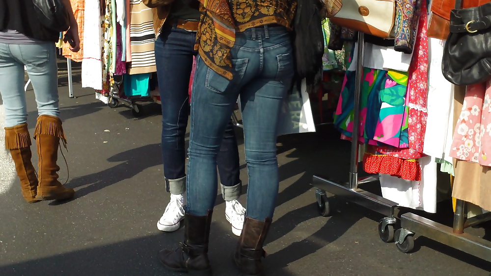 Sexy teen hippie butt & ass in blue jeans #6682262