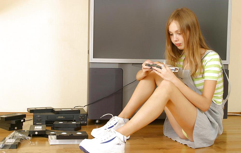 Supercute russian teen Julia trying to watch porn #8164970