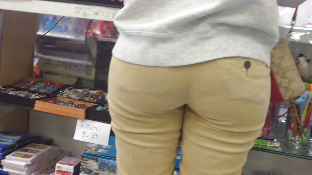 Hot sexy teen ass & butt in tight yellow jeans  #6698080