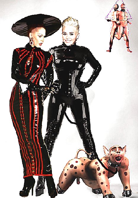 Miley and Antoniette Femdoms with Slaves  #18537534