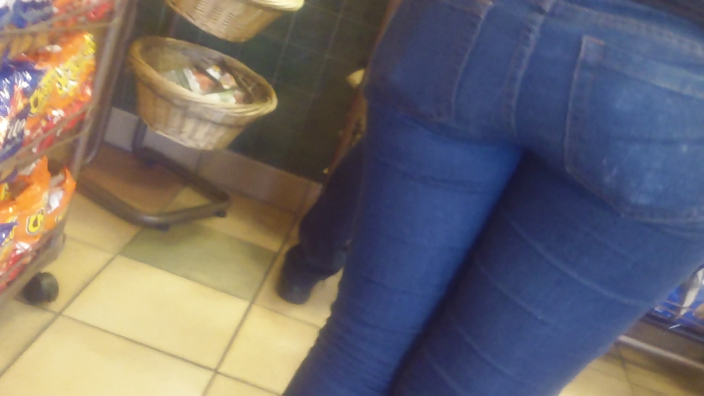 Standing behind a fine ass & butt in blue jeans #12217293