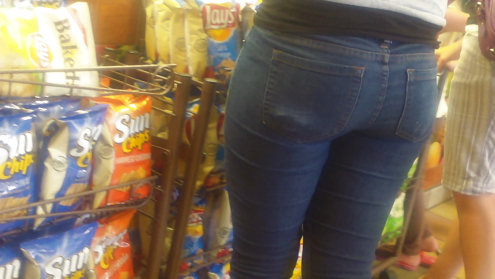 Standing behind a fine ass & butt in blue jeans #12217312