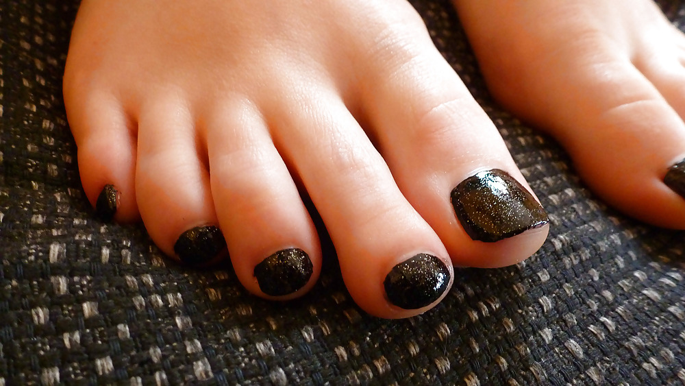 Black is beauty-black nails nylons flats #18960834
