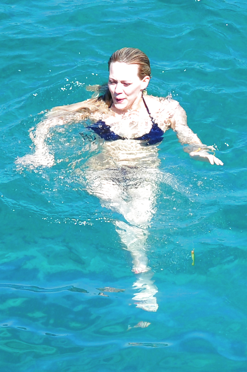 Hilary Duff wearing a bikini in Italy #7313760