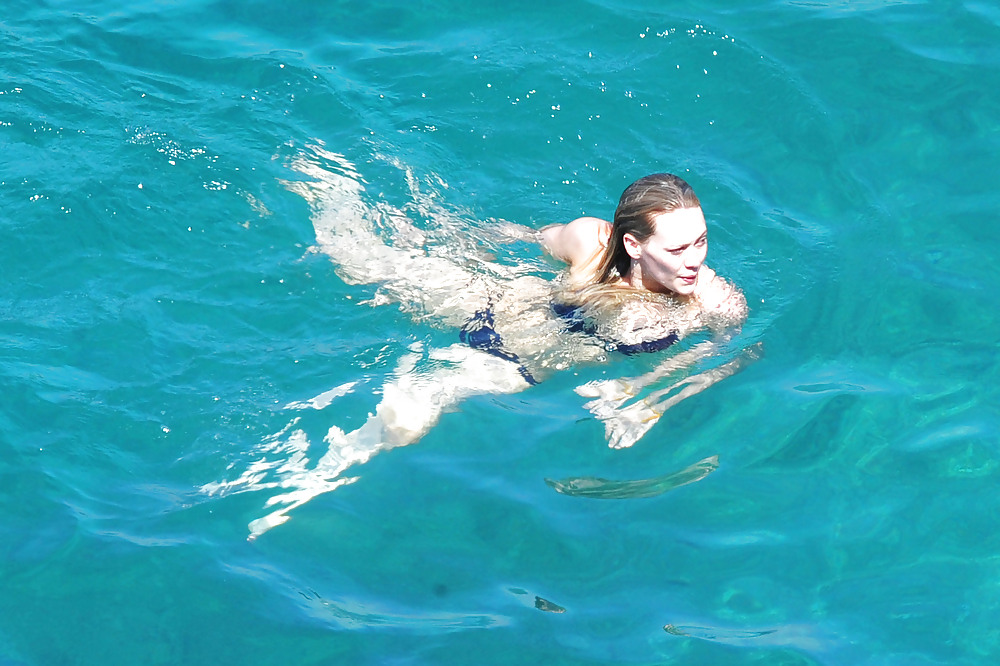 Hilary Duff wearing a bikini in Italy #7314014