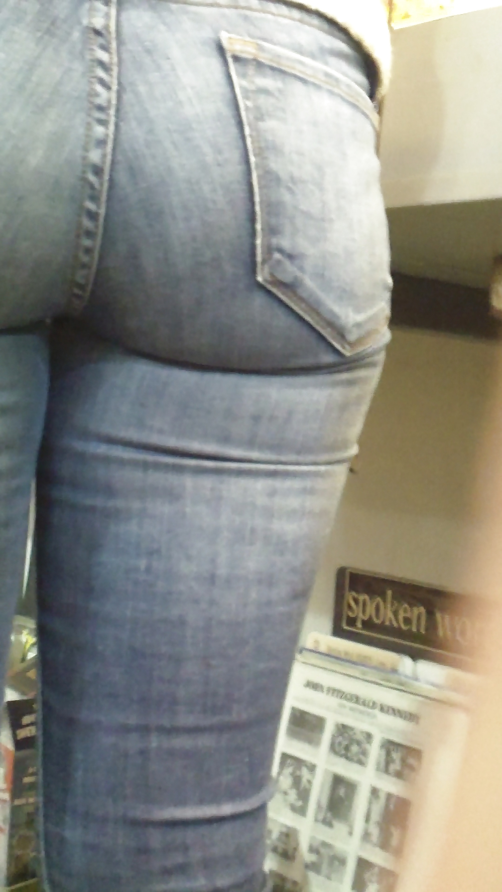 Smooth teen ass & butt in blue jeans #20904352