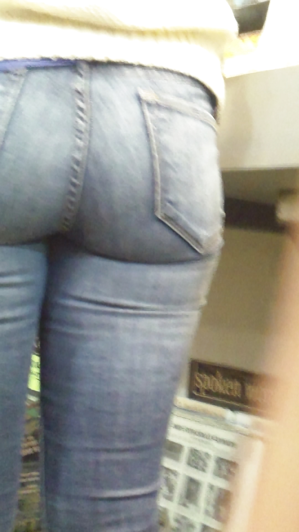 Smooth teen ass & butt in blue jeans #20904364