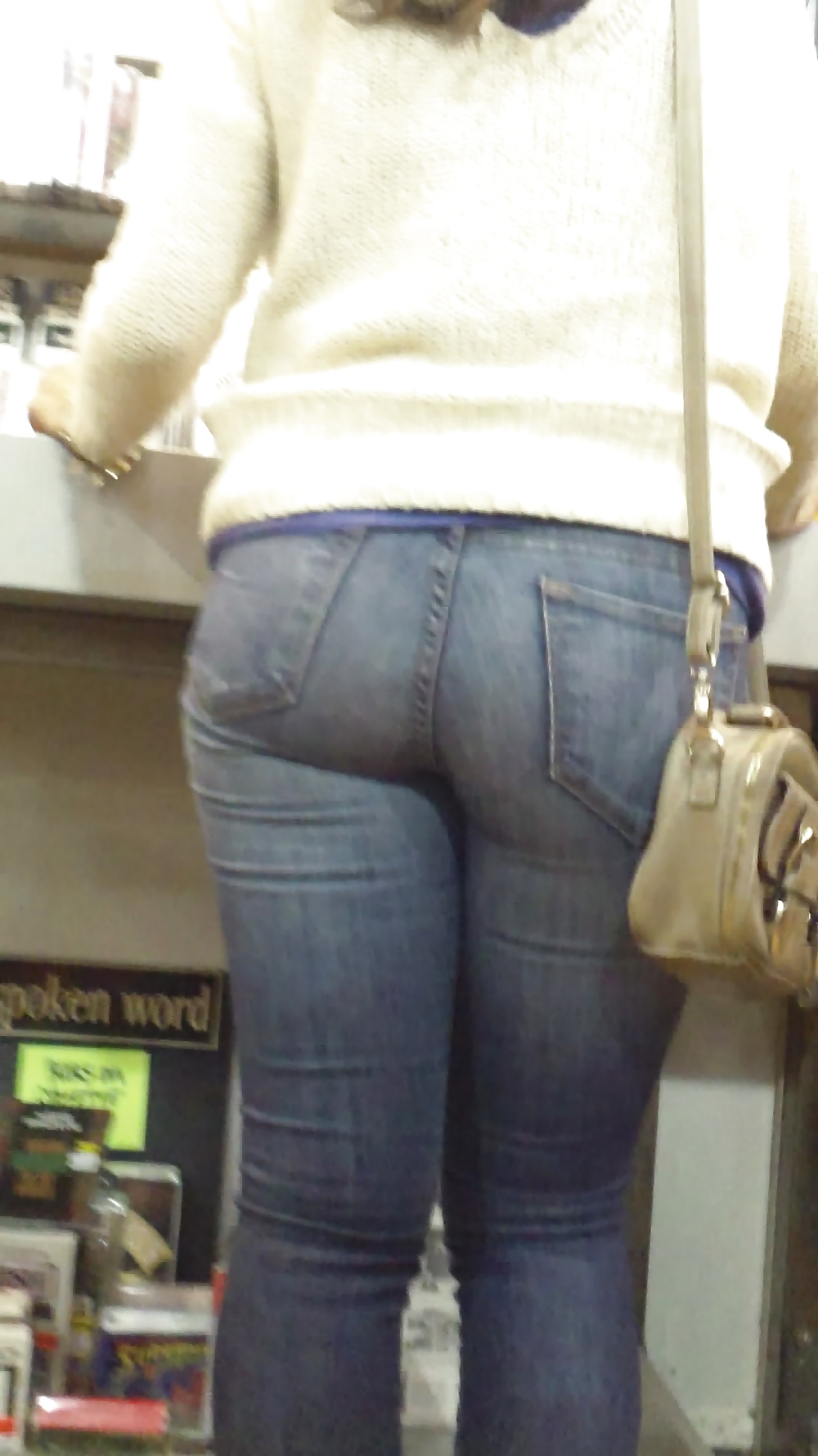 Smooth teen ass & butt in blue jeans #20904526