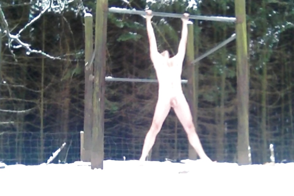 Exposed naked in the snow #14706019