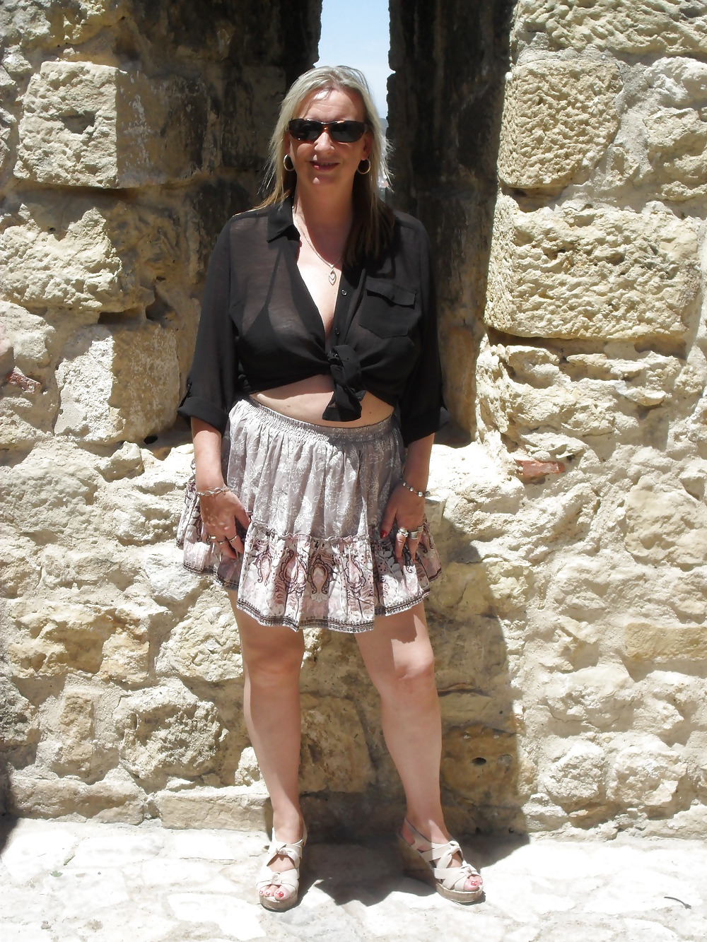 Mia flashing at a castle in lisbon #19458351