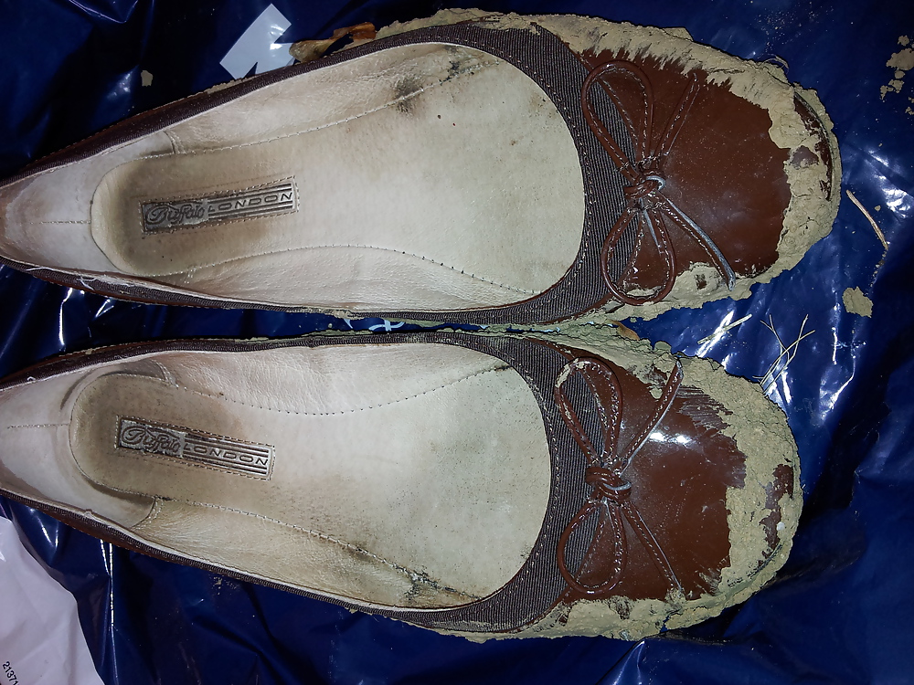 Wifes mud sludge dirty ballerinas flats shoes #22291793