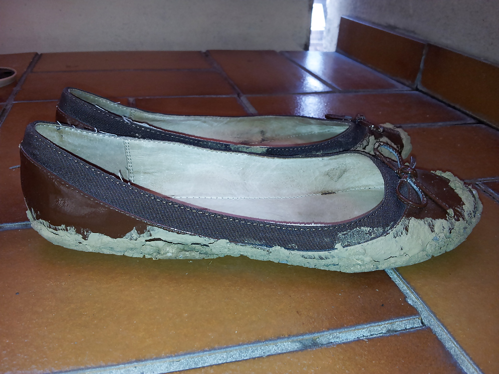 Wifes mud sludge dirty ballerinas flats shoes #22291803