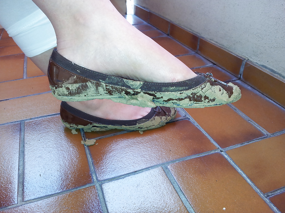 Wifes mud sludge dirty ballerinas flats shoes #22291846