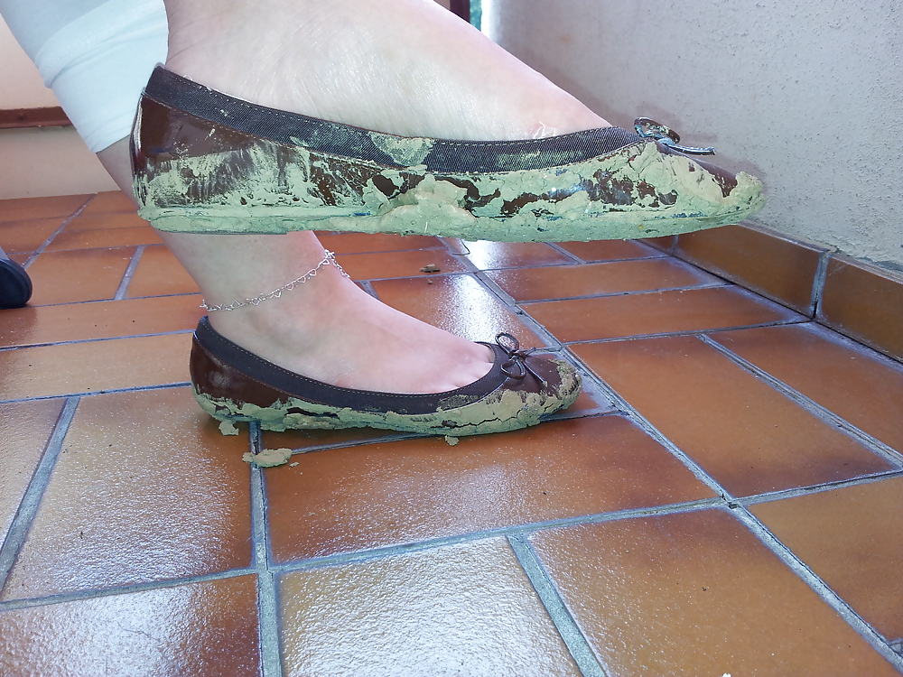 Wifes mud sludge dirty ballerinas flats shoes #22291851