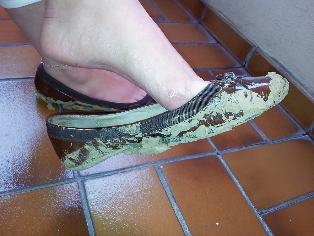 Wifes mud sludge dirty ballerinas flats shoes #22291881