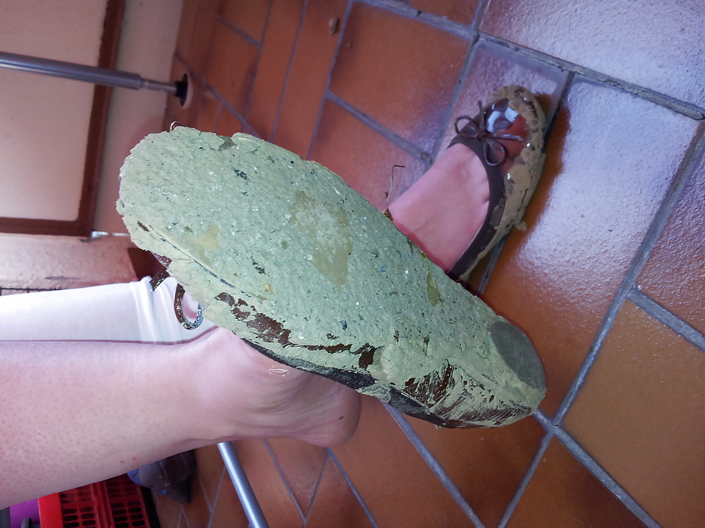 Wifes mud sludge dirty ballerinas flats shoes #22291894