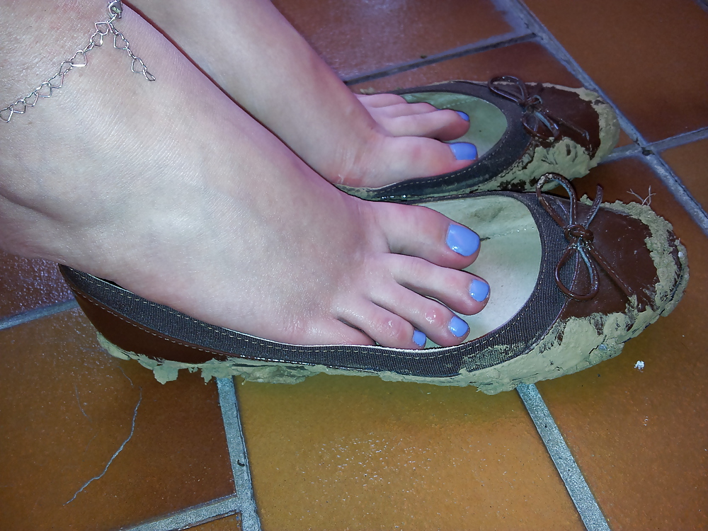 Wifes mud sludge dirty ballerinas flats shoes #22291909