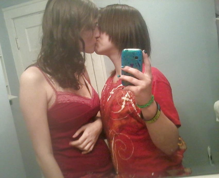 Teen lesbians kiss  #18147170