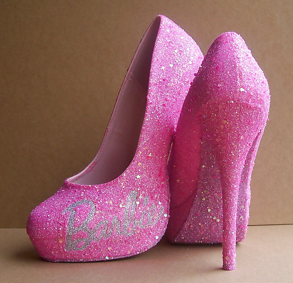 Pink Barbie Glittered High Heels #19830378