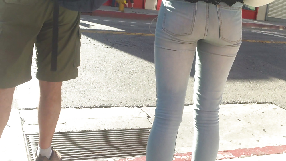 Sexy smooth teen ass & butt in blue jeans #21314594