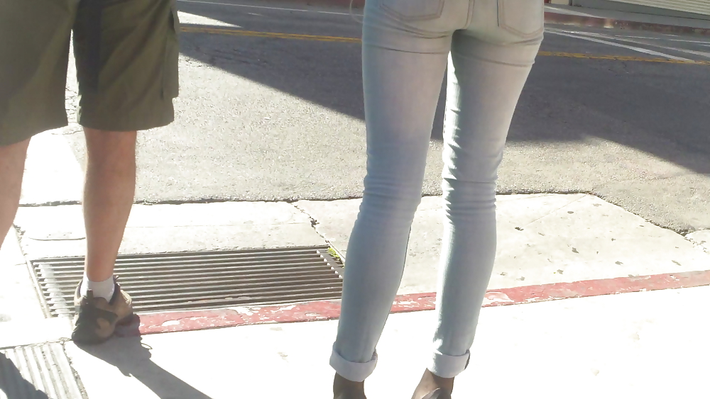 Sexy smooth teen ass & butt in blue jeans #21314611