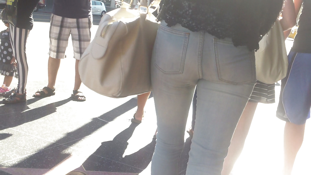 Sexy smooth teen ass & butt in blue jeans #21314751