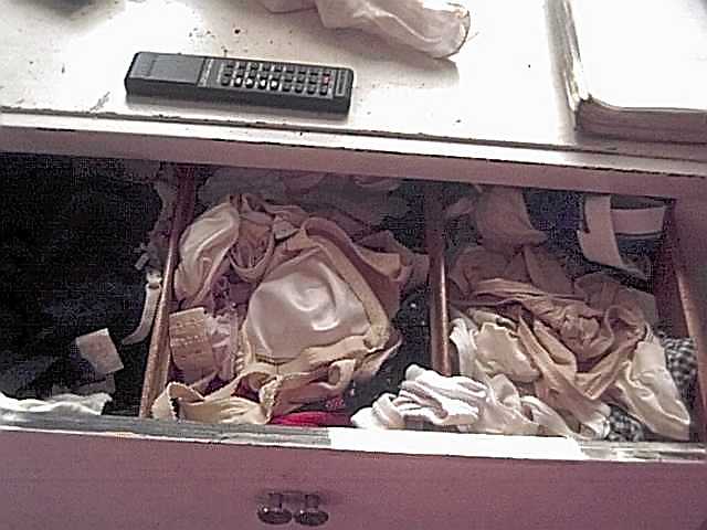 Nylon panties hidden in drawers #6033994