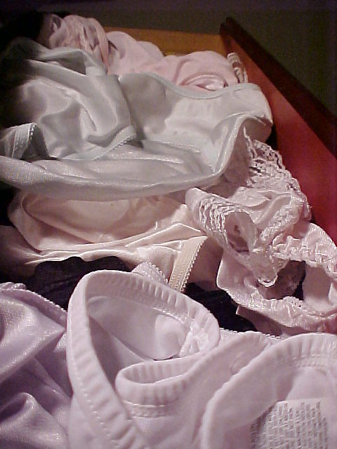 Nylon panties hidden in drawers #6034043