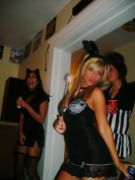 Halloween lingerie special hot teens at party