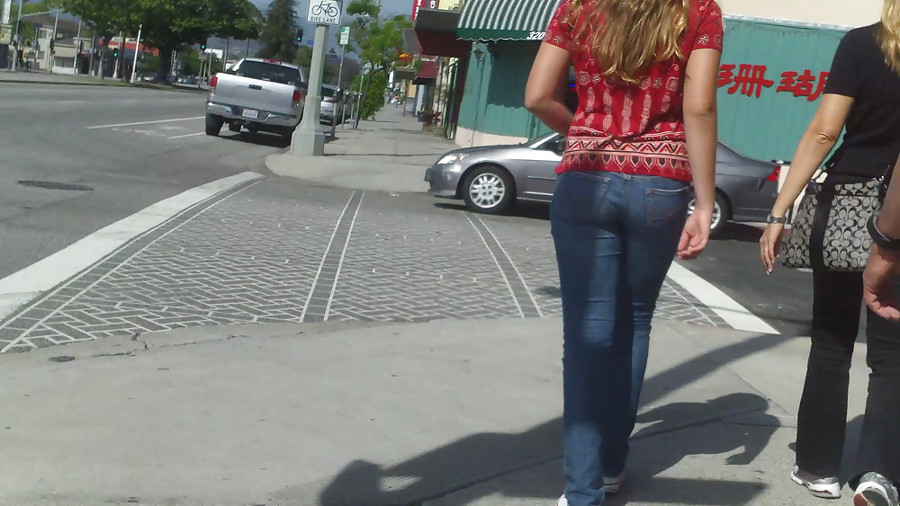 Teen ass & butt in jean shorts shopping #18775528